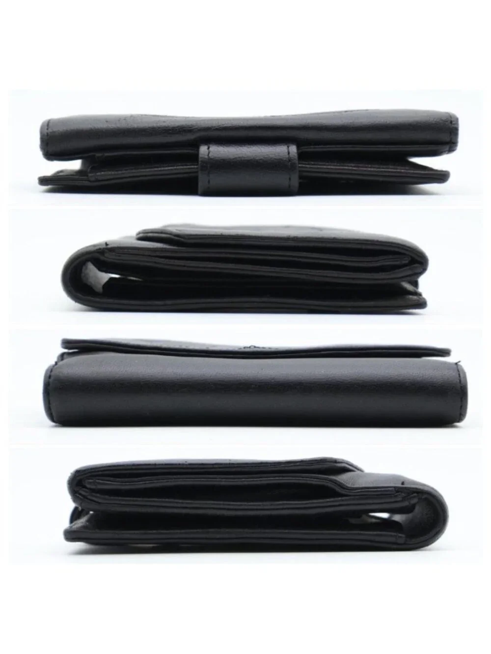Chanel Jumbo CC Logo Hook Bifold Wallet Lambskin Black